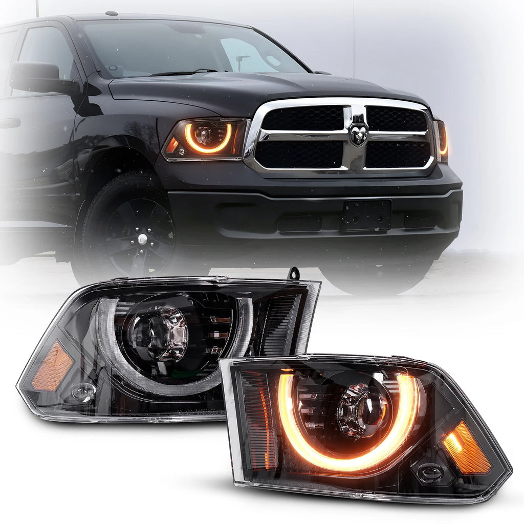 DOT Approved LED Projector Headlights for Dodge Ram 1500, 2500, 3500, 4500 & 5500 (2009–2018)