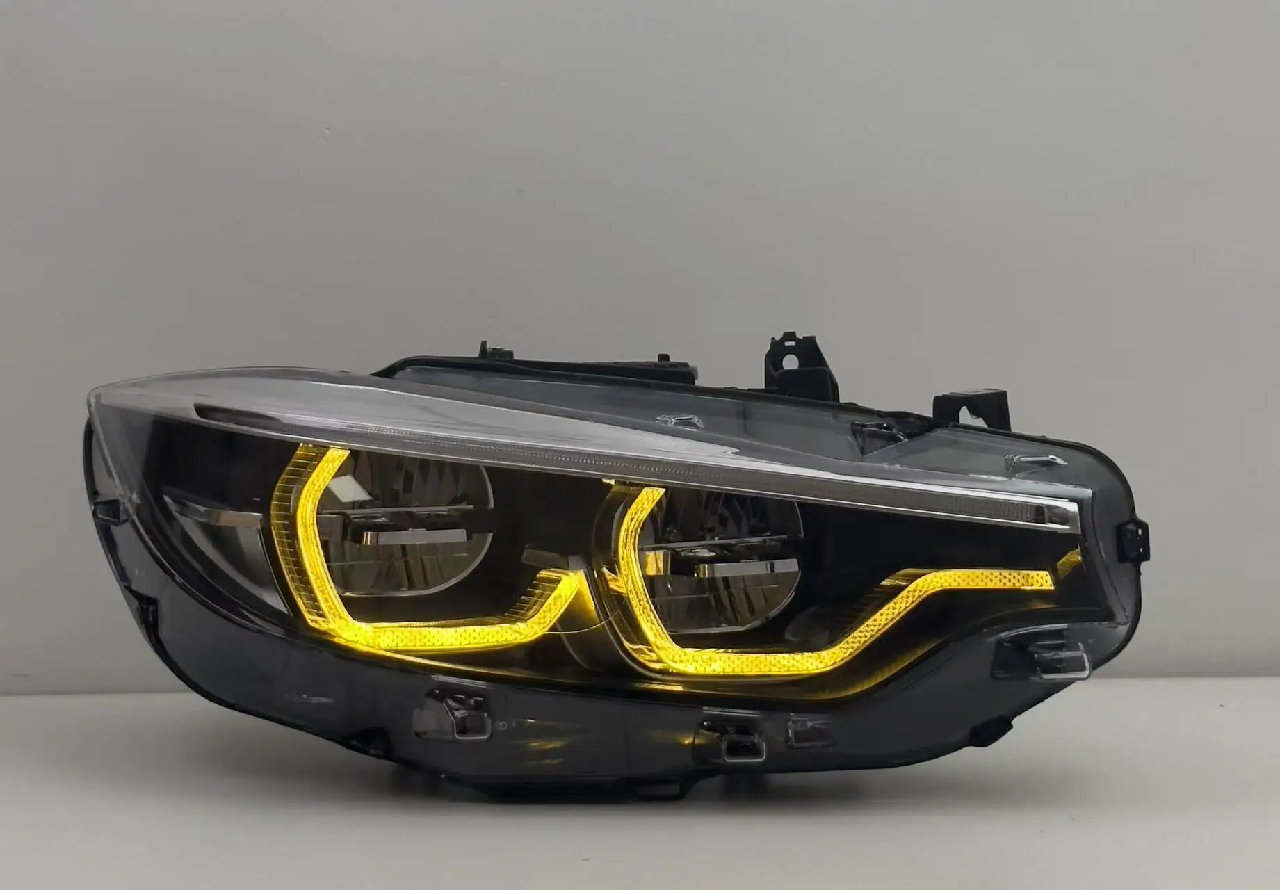 Ikon Style LED Headlights for BMW F32, F33, F36, F80 &amp; F82 M3/M4 | Yellow and White DRL