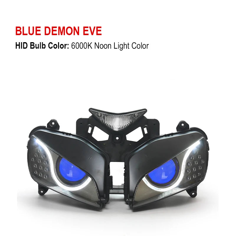 LED Optical Fiber Headlight Assembly for Honda CBR1000RR 2004-2007 – Dual Lens Headlamp with Integrated Turn Signals