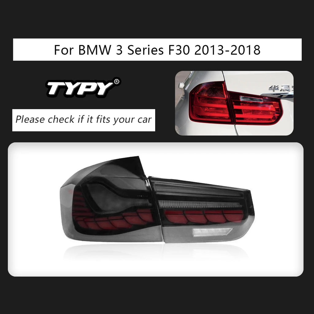 TYPY LED Tail Lights for BMW 3 Series F30 (2013–2018) | Red Lens Rear Light Assembly