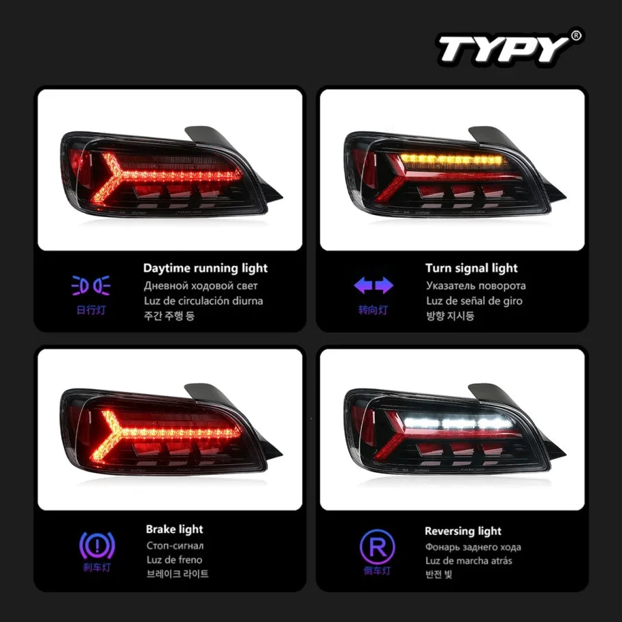 TYPY LED Tail Lights for Honda S2000 1999-2009 – Dynamic Sequential Turn Signals & Modern Rear Light Upgrade