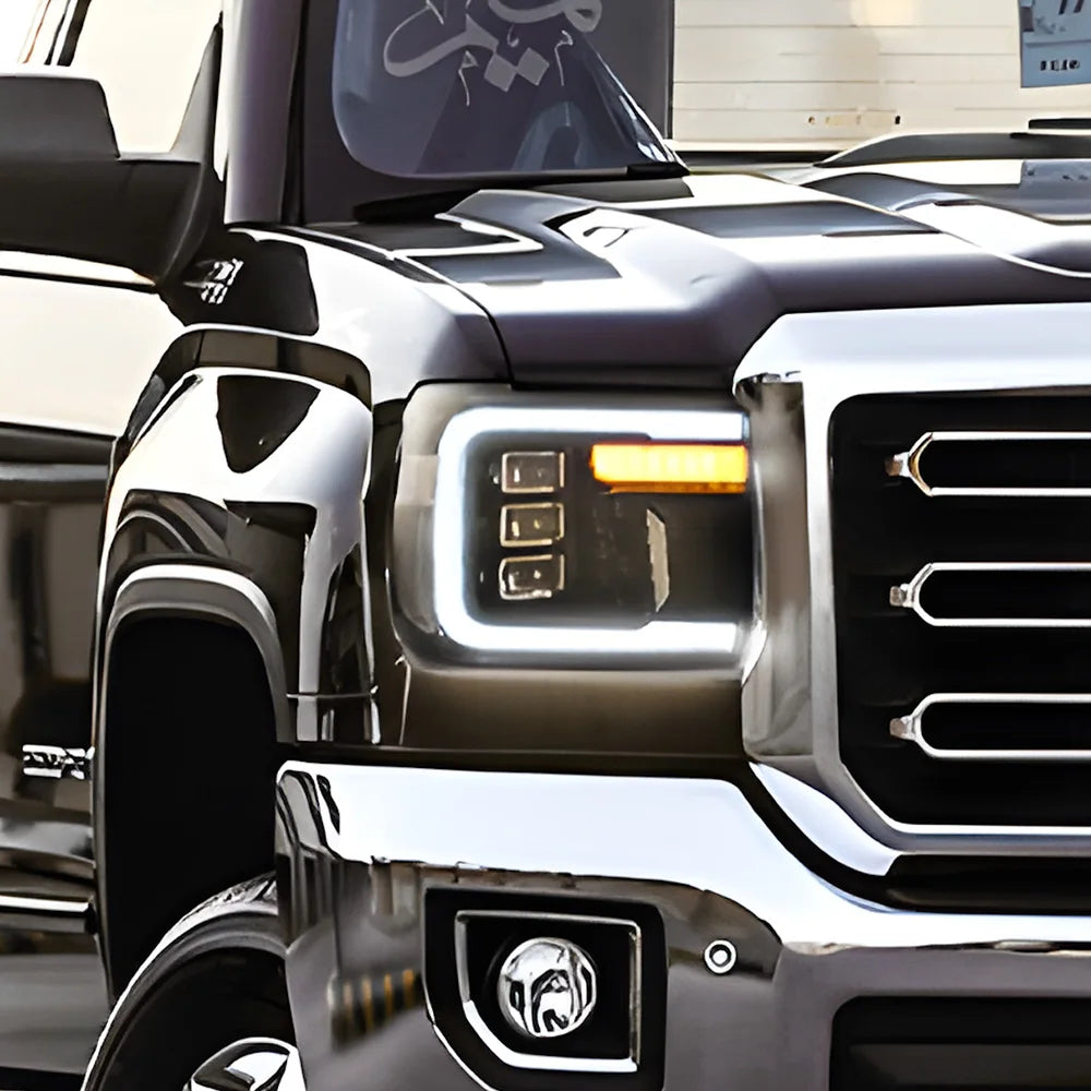 LED Projector Headlights for GMC Sierra 2007-2013 – Plug & Play Upgrade with Start-Up Animation