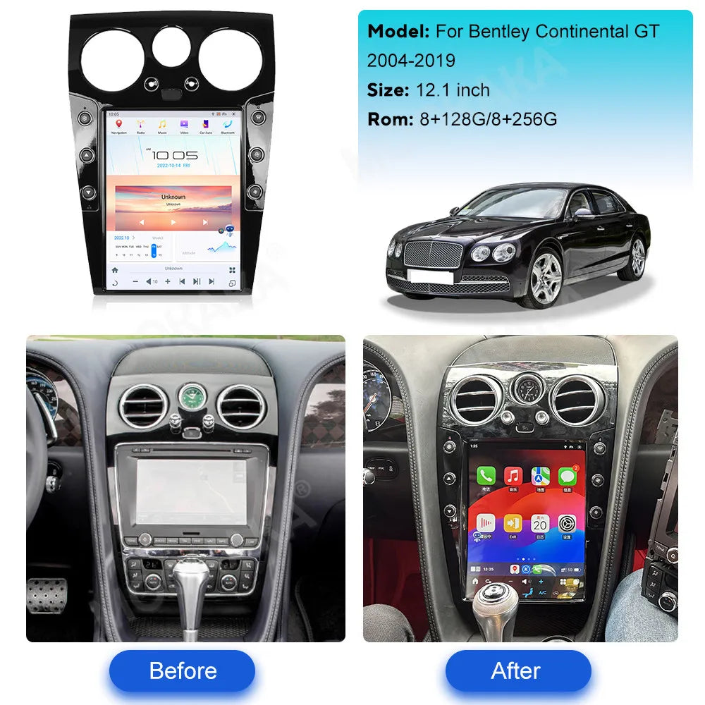 Qualcomm Android Multimedia System for Bentley Continental GT &amp; Flying Spur (2012–2019) | Wireless CarPlay, Android Auto, 4G/5G &amp; GPS Navigation