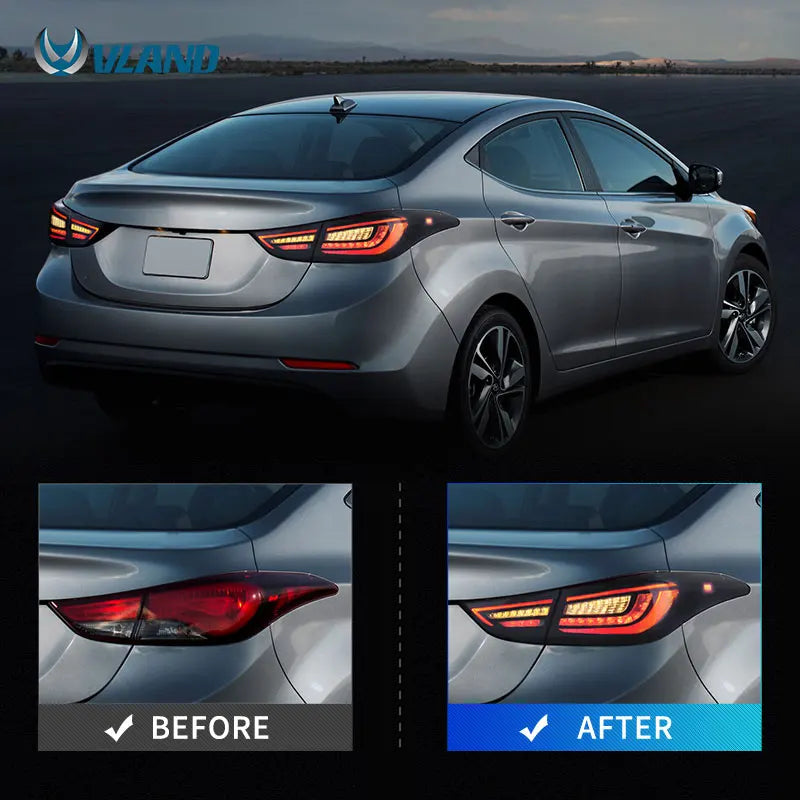 VLAND Factory Wholesales LED Taillights Sequential Rear Light 2012 2013 2014 2015 2016 2017 2018 Tail Light for HYUNDAI Elantra