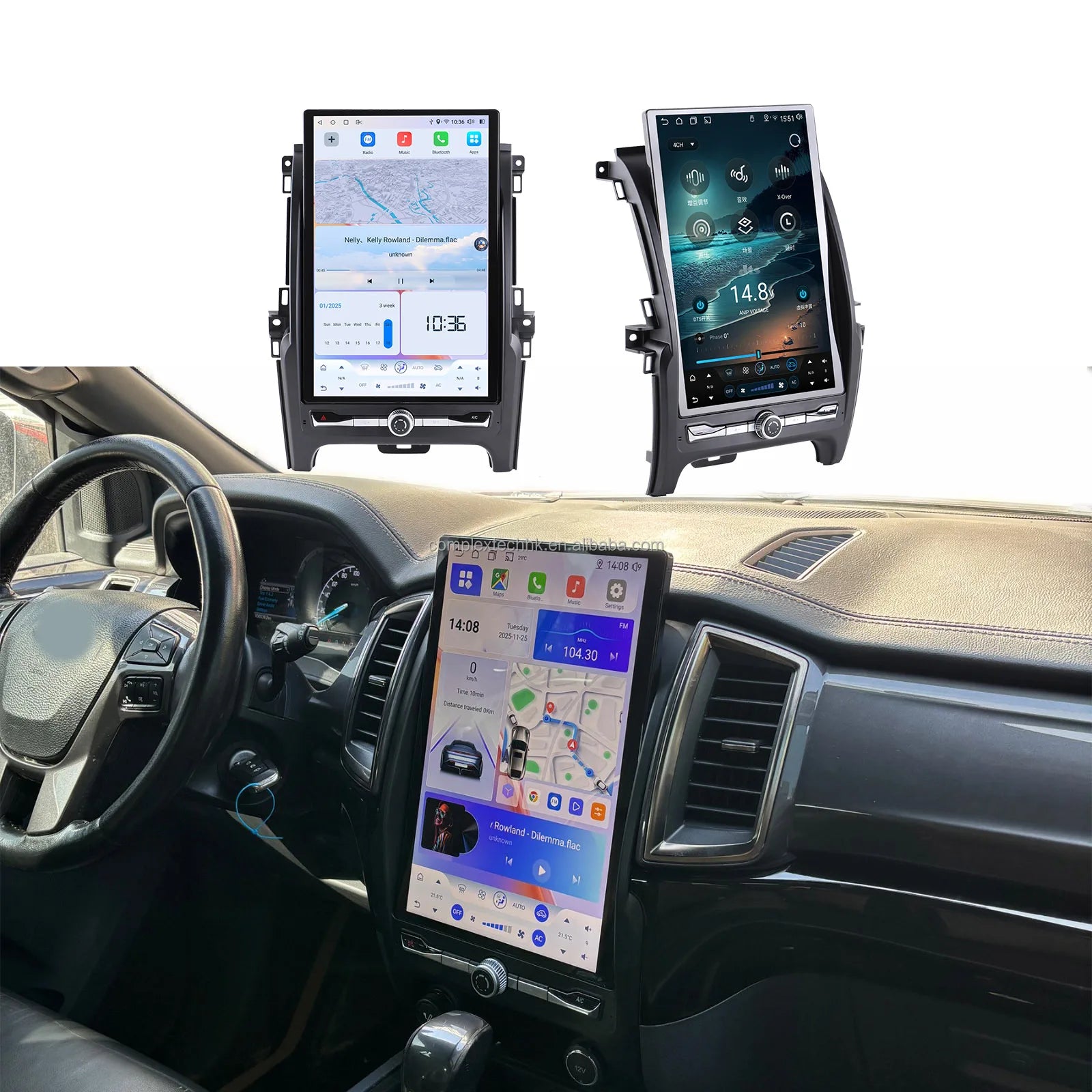 14.5" Android 13 Vertical Screen Stereo for Ford Ranger &amp; Everest 2016-2020 – Wireless CarPlay &amp; GPS Navigation