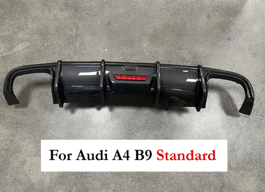 Rear Bumper Diffuser with LED for Audi A4 / S4 B9 (2017–2019)