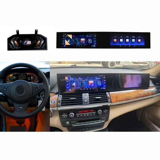21" Android Dual Screen & 12.3" Digital Cluster for BMW X5 E70 &amp; X6 E71 (2007-2013)