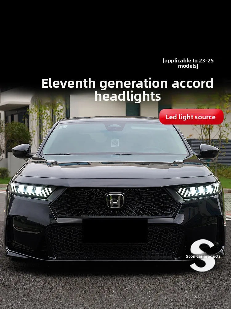 LED Headlights for Honda Accord Inspire 11th Gen 2023-2025 – Audi RS7 Style Bi-LED Headlamp with Dynamic Streamer Lights
