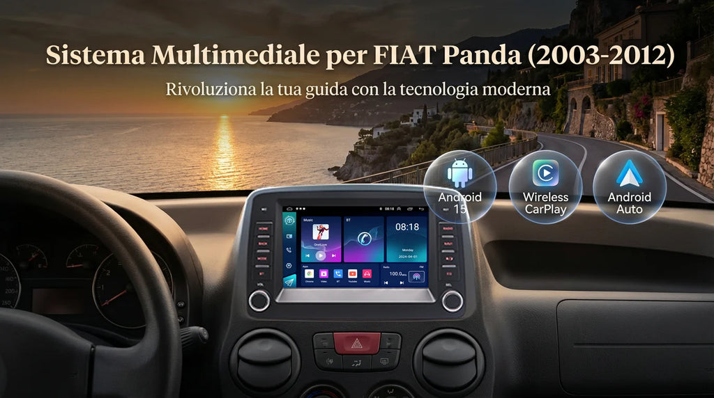 Android Car Stereo for Fiat Panda 2003-2012 – Wireless CarPlay, Android Auto & GPS Navigation