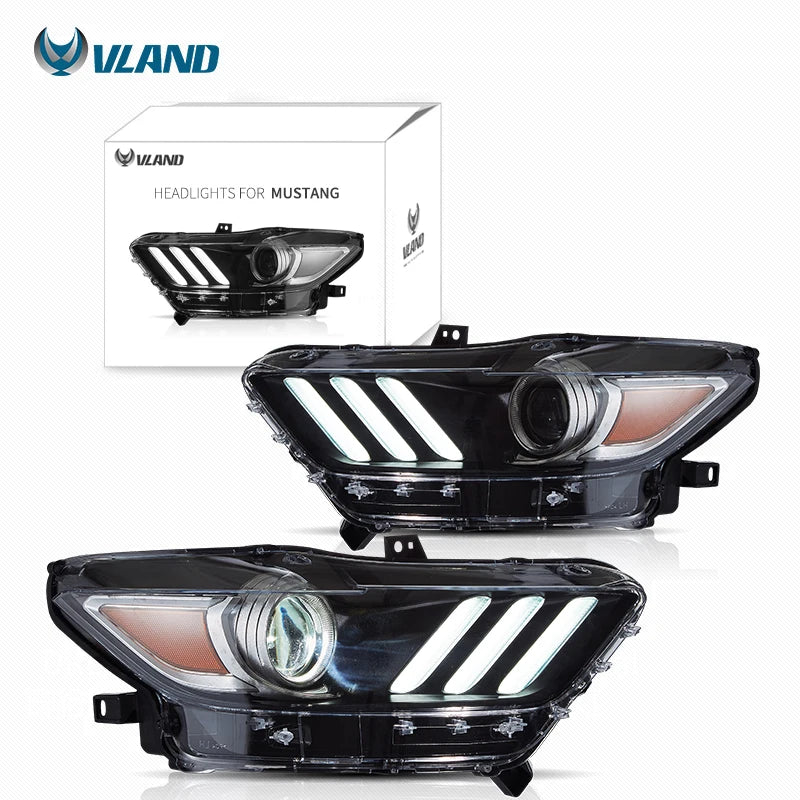 VLAND Full LED Headlights for Ford Mustang 2018-2020 – Dynamic DRL &amp; Plug-and-Play Upgrade