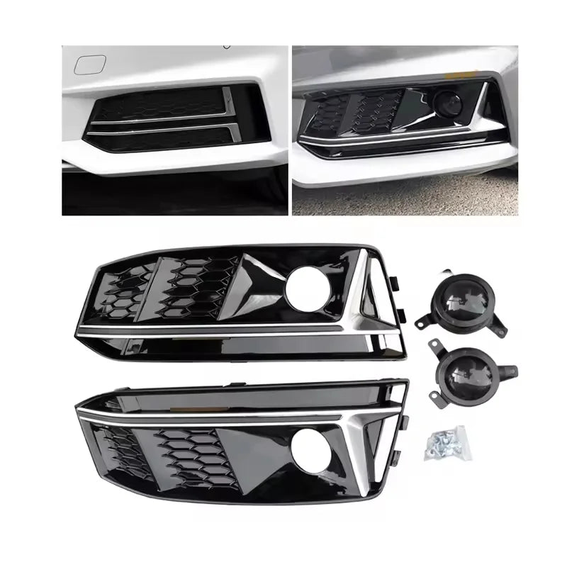 RS4 Style Fog Light Frame with ACC for Audi A4 B9 (2017-2019)