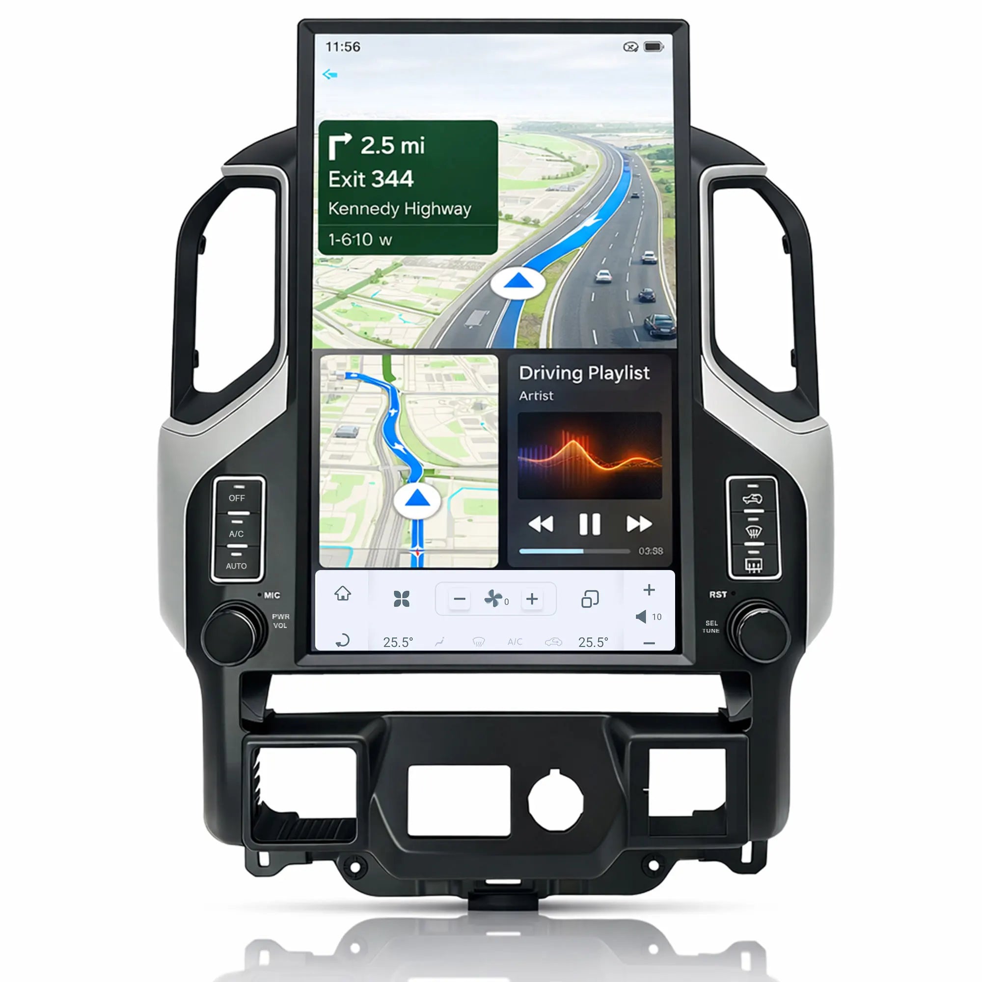 17.3" Tesla Style Android Car Stereo for Chevrolet Silverado & GMC Sierra 2019+ – Wireless CarPlay &amp; Android Auto