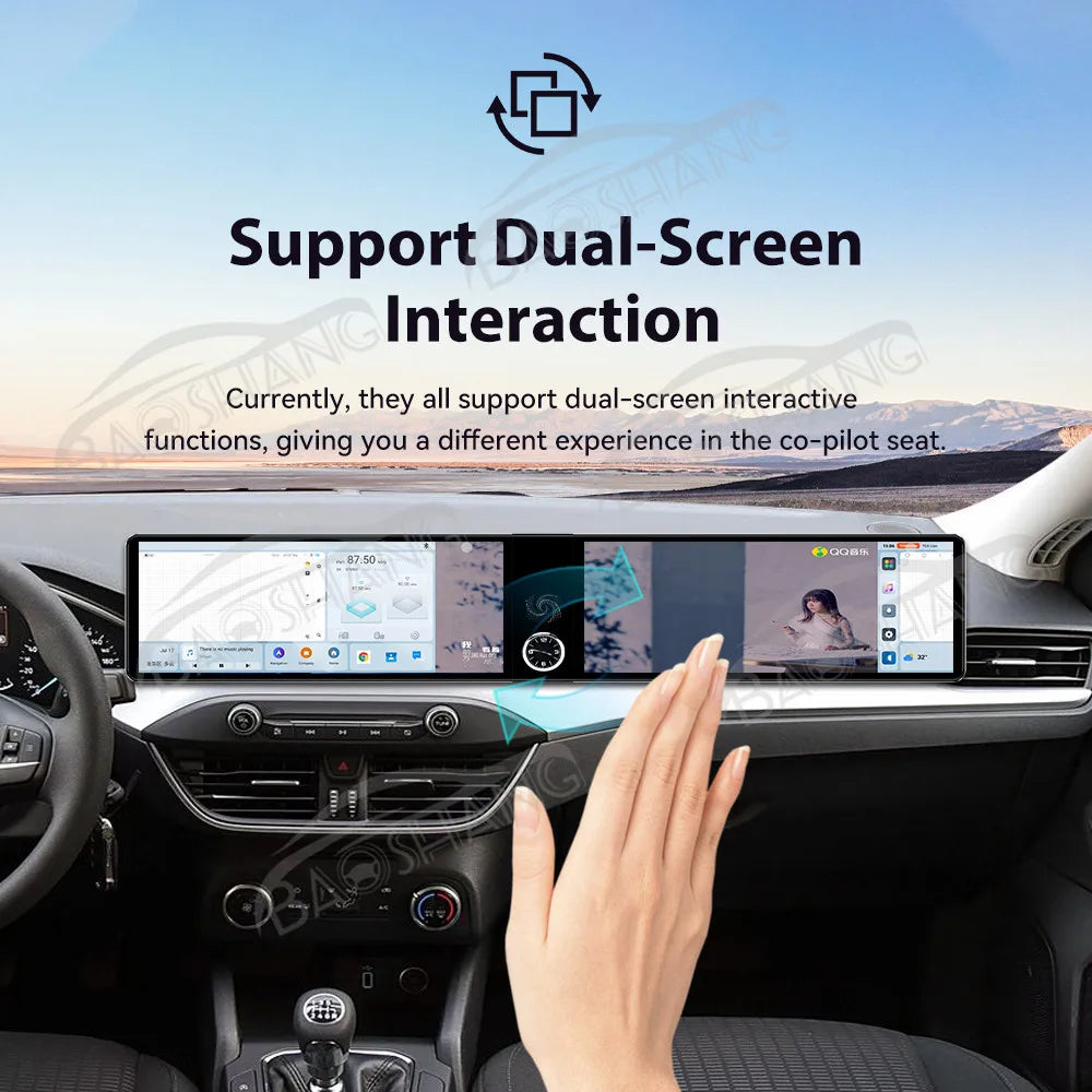 Dual 12.3" Android 13 Car Stereo for Ford Focus 2019-2022 – Wireless CarPlay, Android Auto &amp; GPS Navigation
