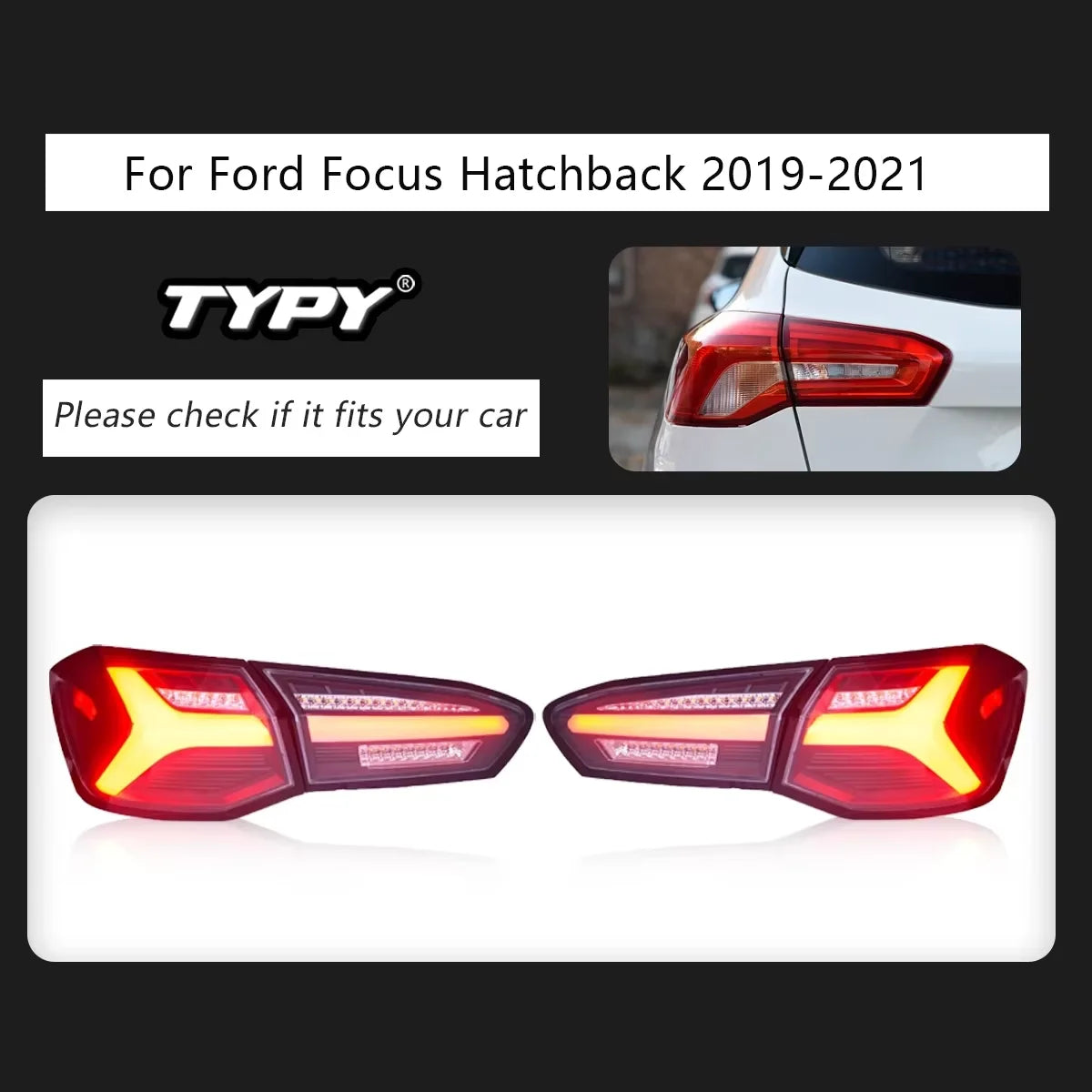 LED Tail Lights for Ford Focus Hatchback 2019-2021 – Premium Rear Lamp Upgrade