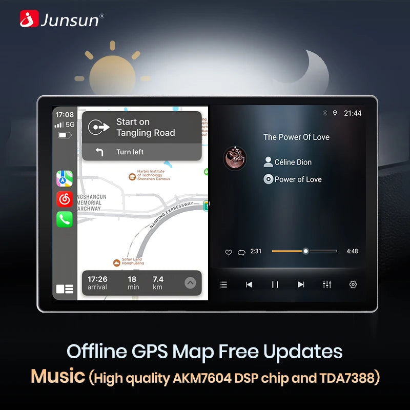 Junsun X7 MAX 2K HD Android Car Stereo for Jeep Renegade 2016-2020 – Wireless CarPlay & Android Auto