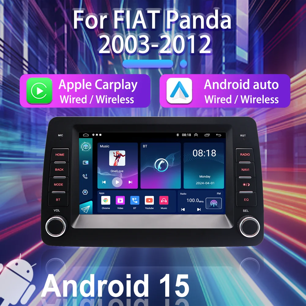 Android Car Stereo for Fiat Panda 2003-2012 – Wireless CarPlay, Android Auto & GPS Navigation
