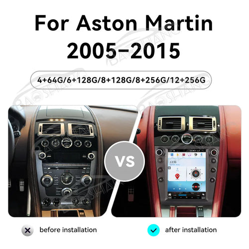 10.4" Android 14 Multimedia Navigation System with Wireless CarPlay for Aston Martin (2005-2015)