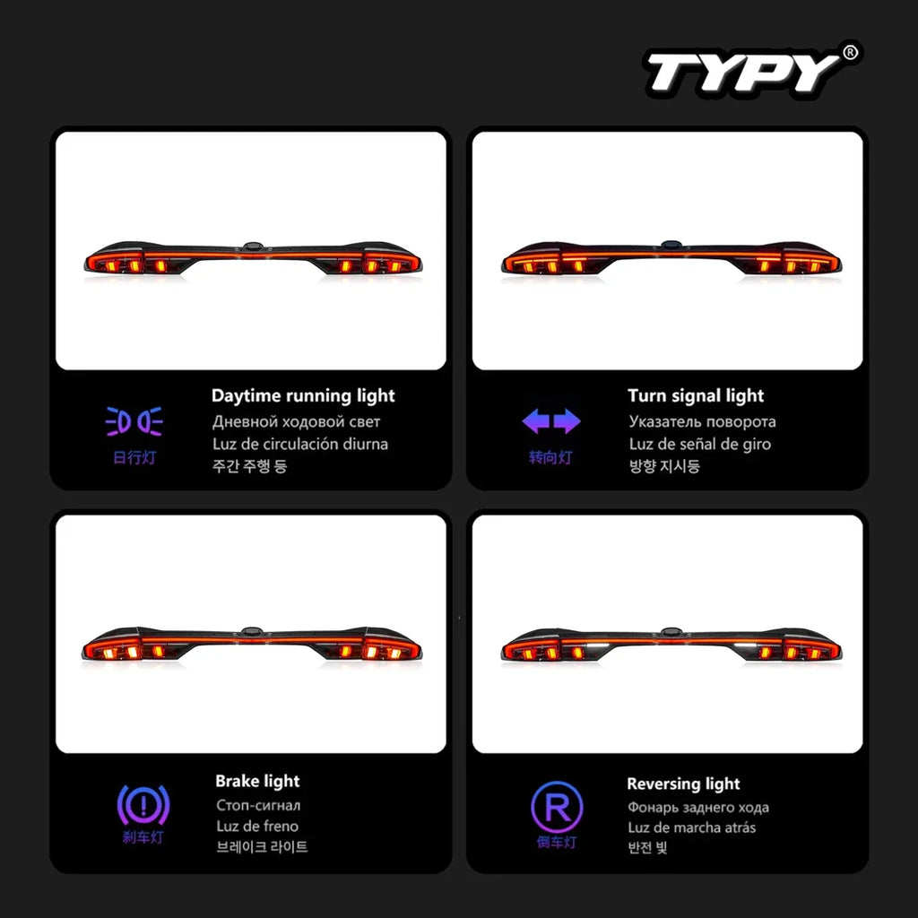 TYPY LED Tail Lights for Ford Mondeo 2013-2021 – Projector Rear Lamps with DRL &amp; Dynamic Turn Signals