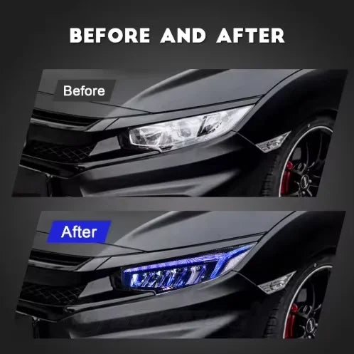 RSJ RGB LED Headlights for Honda Civic 2016-2021 – Dynamic DRL, Start-Up Animation & Sequential Turn Signals