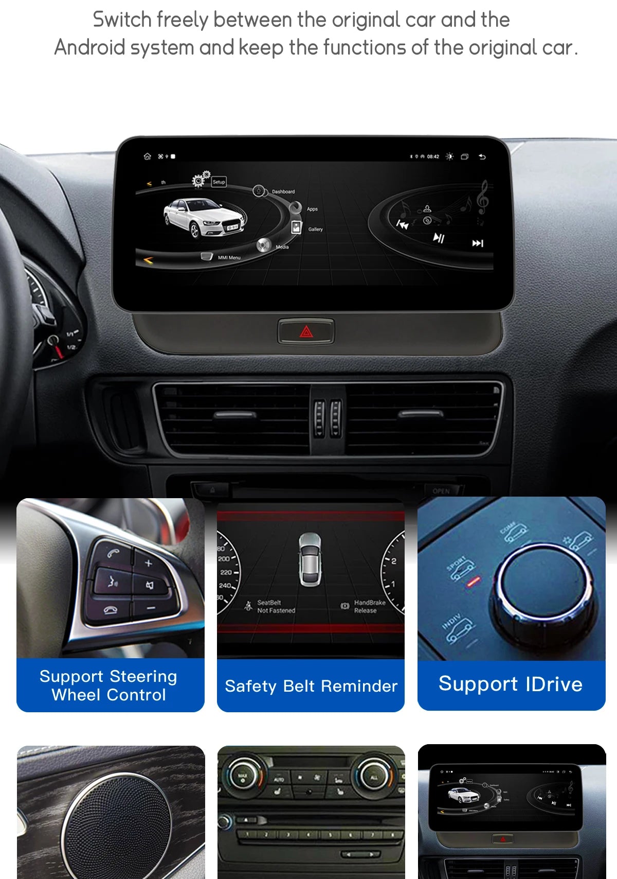 10.25" Android 14 Car Stereo for Audi Q5 8R (2008–2017)