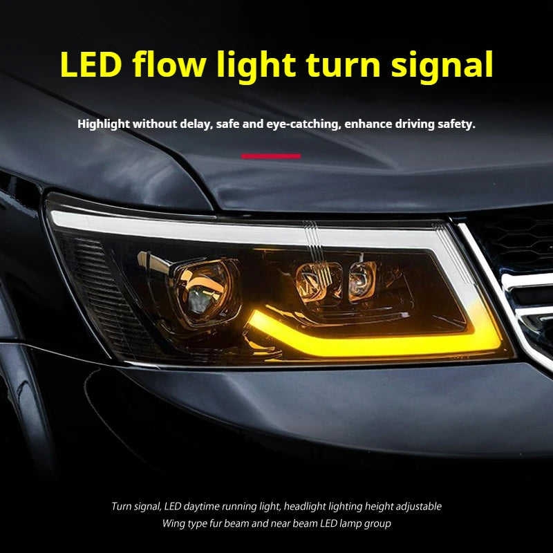 LED Projector Headlights for Dodge Journey & Fiat Freemont (2009–2019) – DRL Headlamp Upgrade Kit