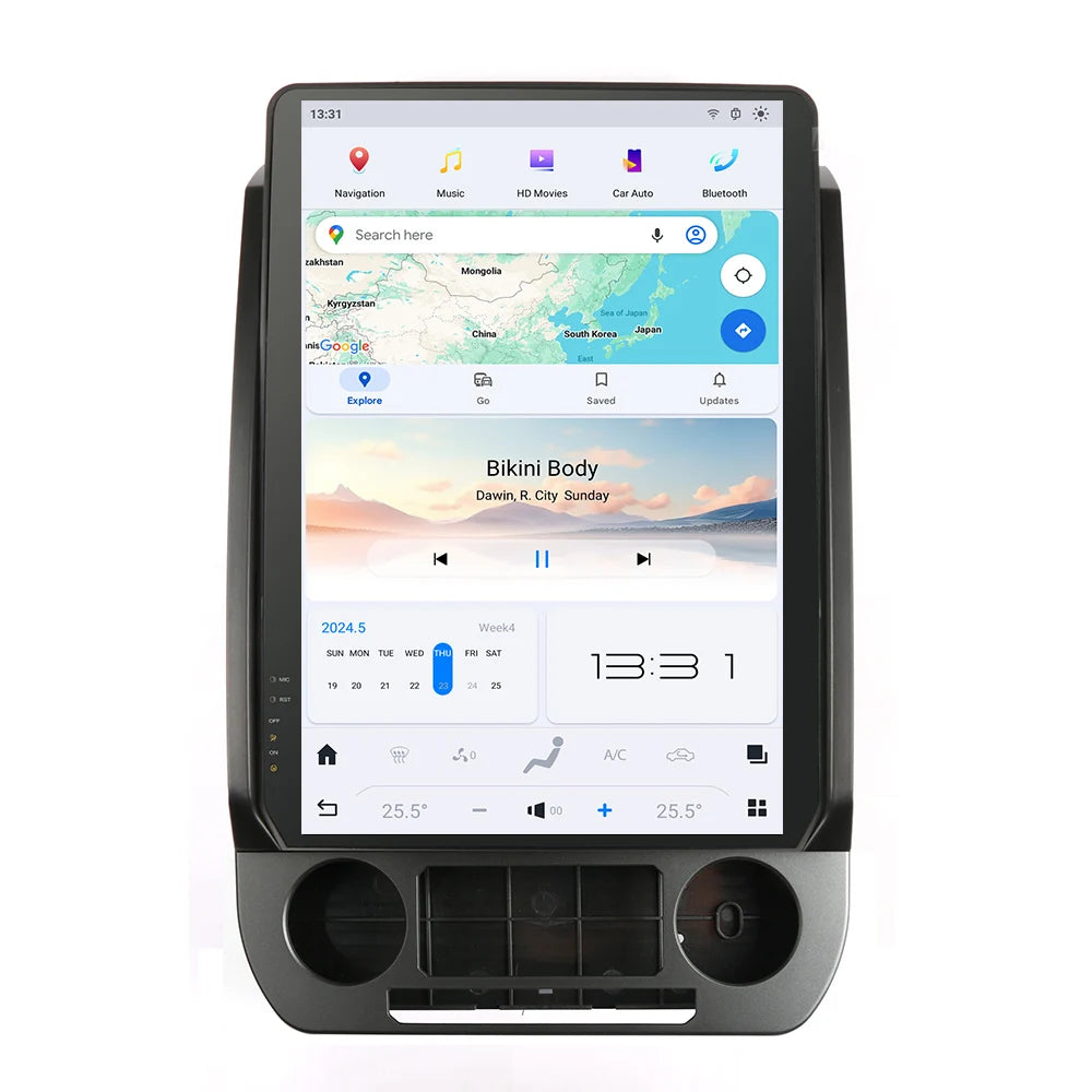 Touch Screen Android GPS Navigation Stereo with Wireless CarPlay &amp; Android Auto for Ford F-150 2015-2021