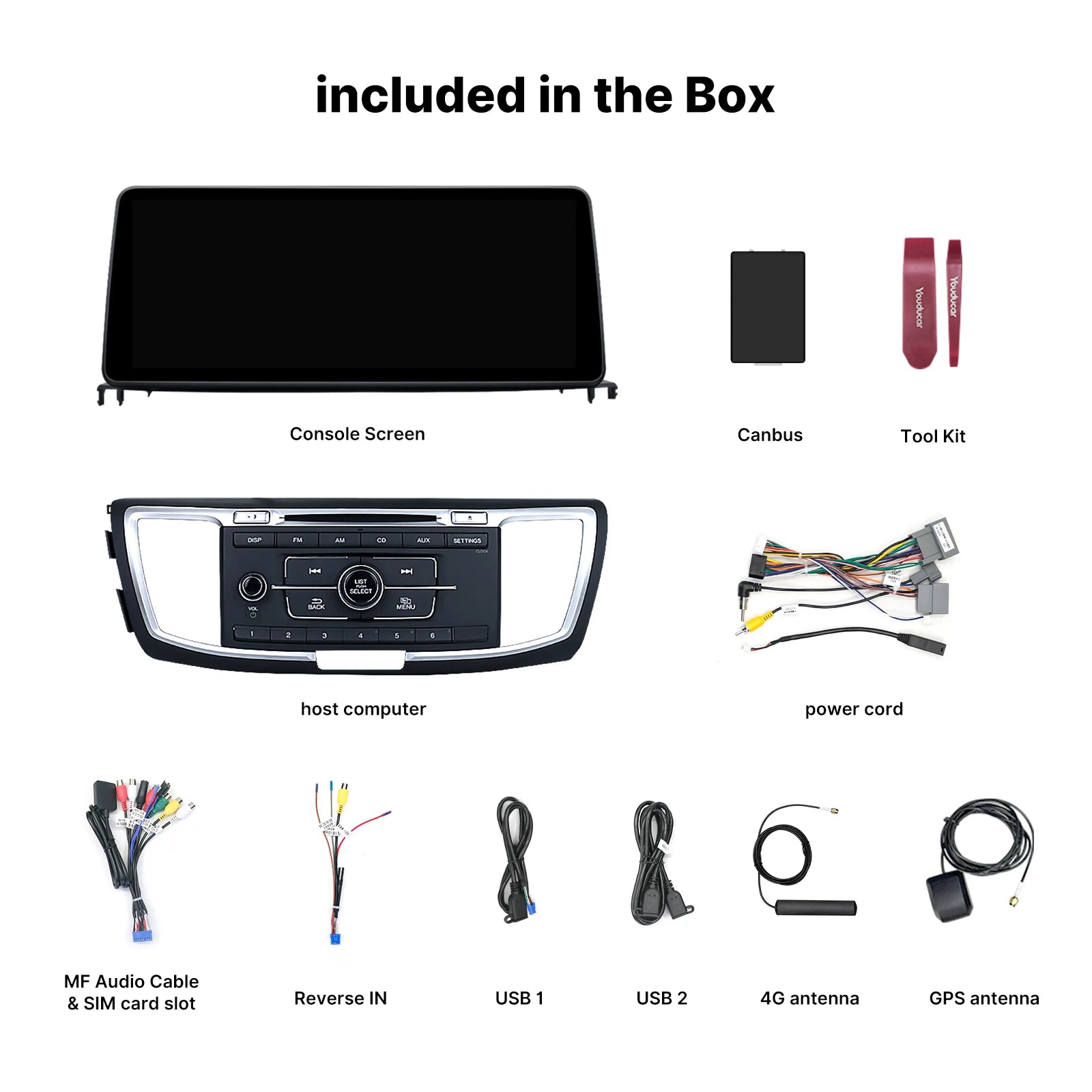 Youducar 12.3" Android Car Stereo for Honda Accord 9th Gen 2013-2017 – Wireless CarPlay, Android Auto & GPS Navigation