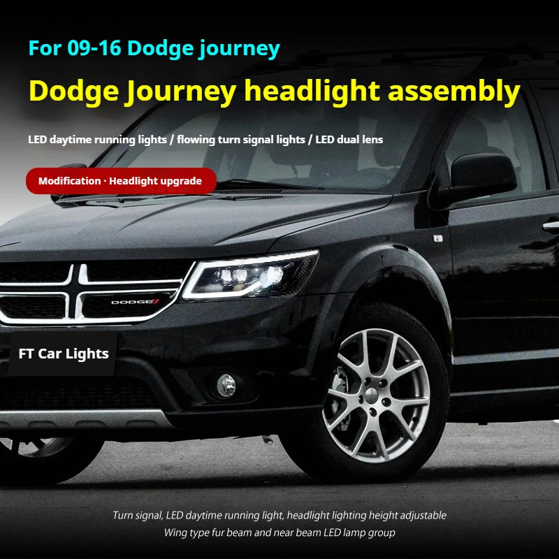 LED Projector Headlights for Dodge Journey & Fiat Freemont (2009–2019) – DRL Headlamp Upgrade Kit