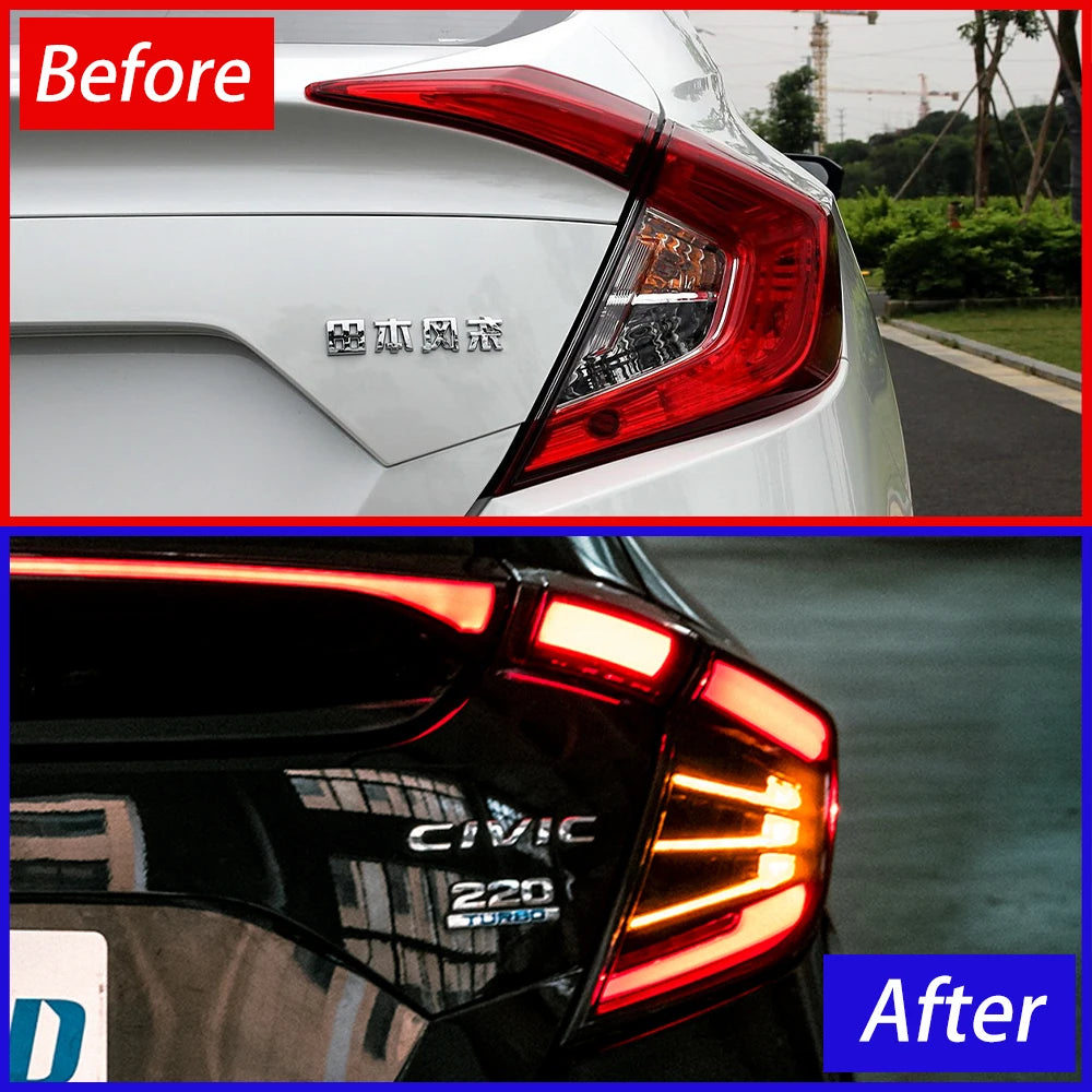 LED Dynamic Tail Lights for Honda Civic X 2016-2021 – Premium Rear Light Upgrade for FC, FK7 &amp; FK8 Models