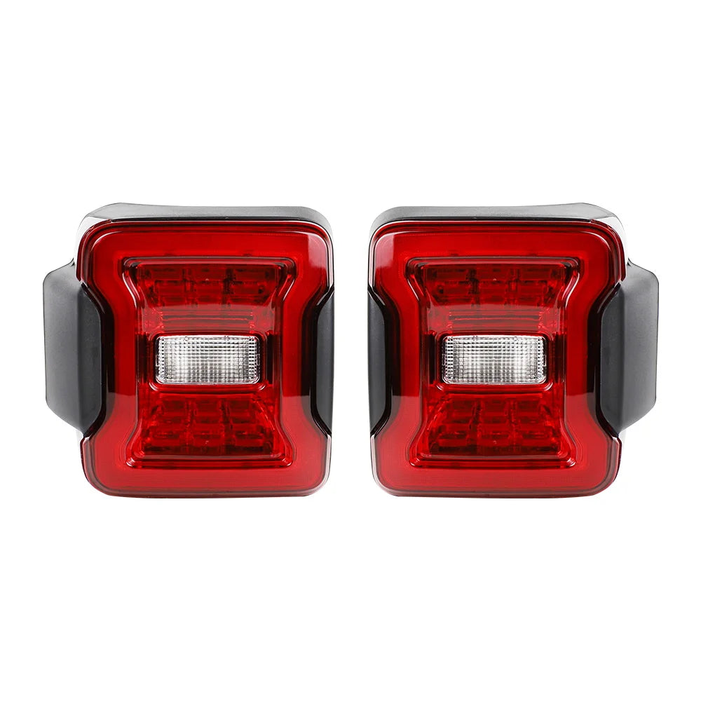 USA 12V Red LED Tail Lights Brake Lamp with Blind Spot Plug New Condition for Jeep Wrangler JL 2018-2024