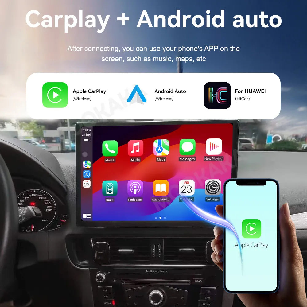 MOOKAKA 13.3" Android 13 Car Stereo for Audi Q5 (2010–2018) – Wireless CarPlay &amp; GPS Navigation