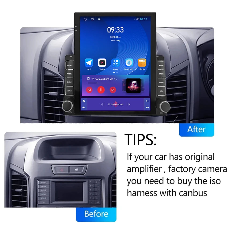 9.7" Tesla Style Android Car Stereo for Ford Ranger 2011-2016 – Wireless CarPlay, Android Auto &amp; GPS Navigation