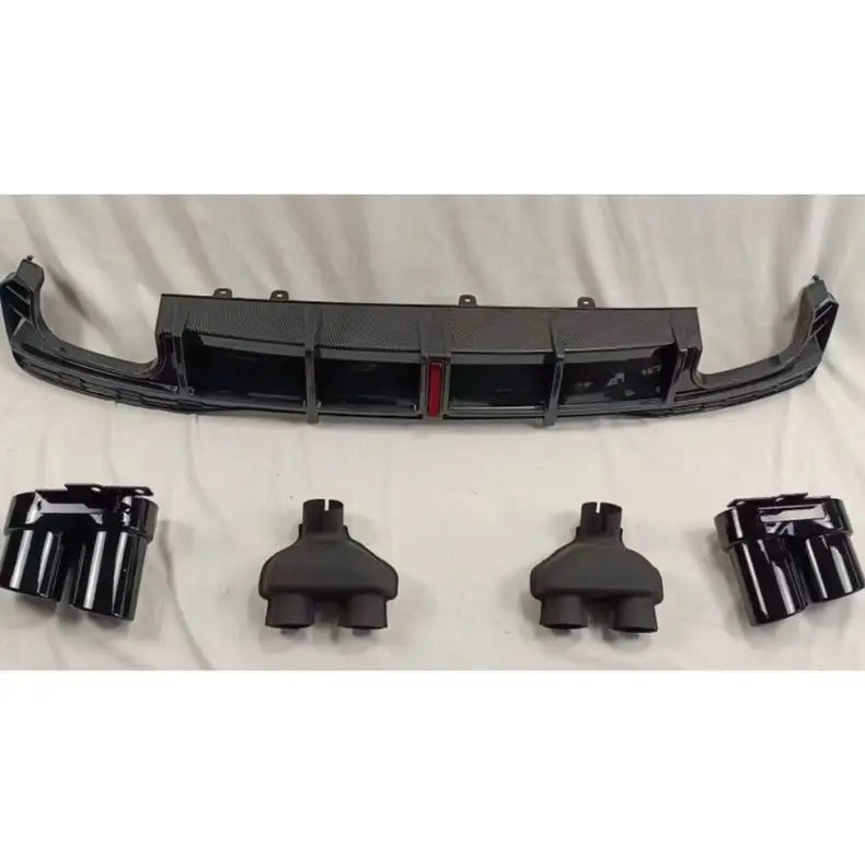 Gloss Black Rear Diffuser with LED Light for Audi A7 &amp; S7 C8 (2019-2025)
