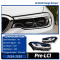 G30 Headlight G38 Upgrade M5 for BMW 5 Series 2018-2020 525 530 to M5 Thunder Head Lamp DRL Dual Blue Eyebrow LED Plug and Play