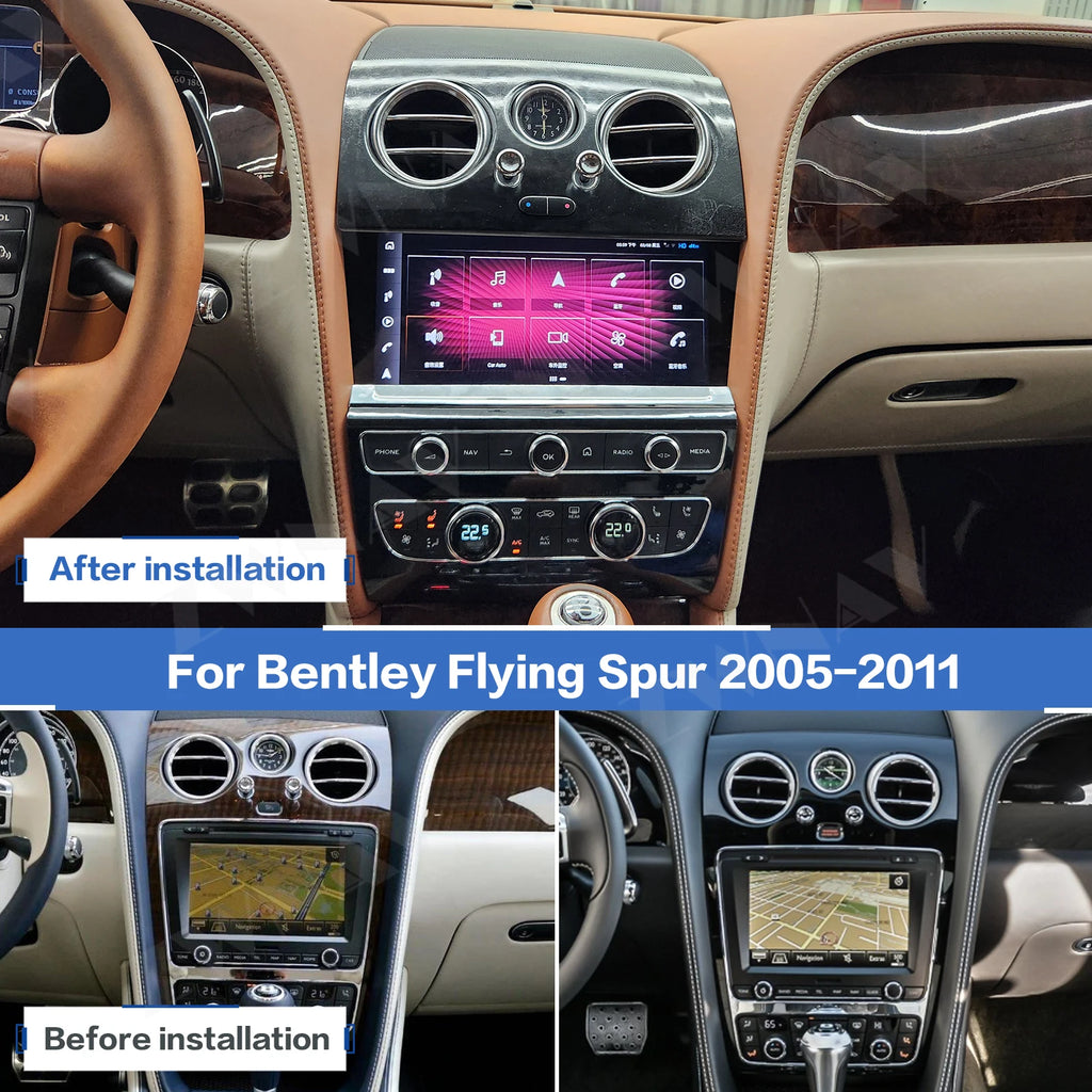 10.9" Android 12 Car Stereo for Bentley Continental GT &amp; Flying Spur (2005-2019) – Wireless CarPlay, Android Auto, GPS &amp; DSP