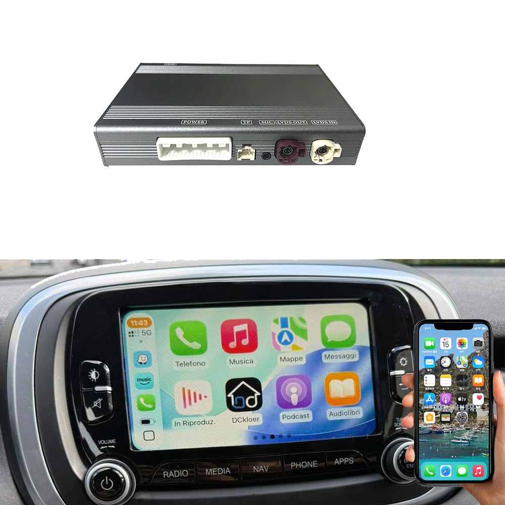 Wireless MMI Carplay Smart Box for Fiat 500X 2014-2017 GPS Navigation Android Auto Mirror Link Smart Box Plug and Play