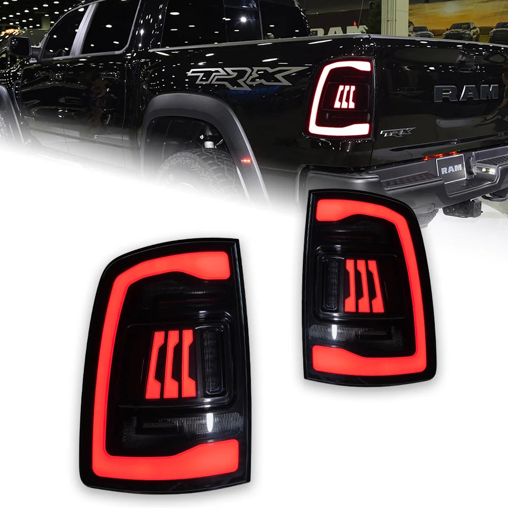 Dodge RAM LED Tail Lights 2009-2018 with Dynamic Turn Signal &amp; Projector Lens