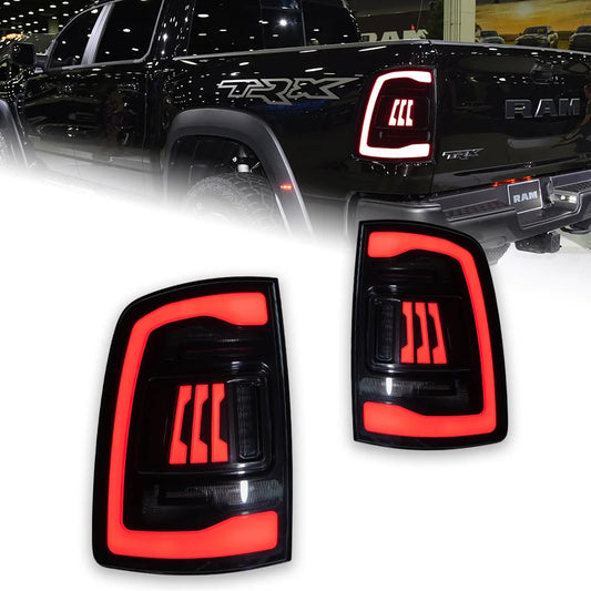 Dodge RAM LED Tail Lights 2009-2018 with Dynamic Turn Signal &amp; Projector Lens