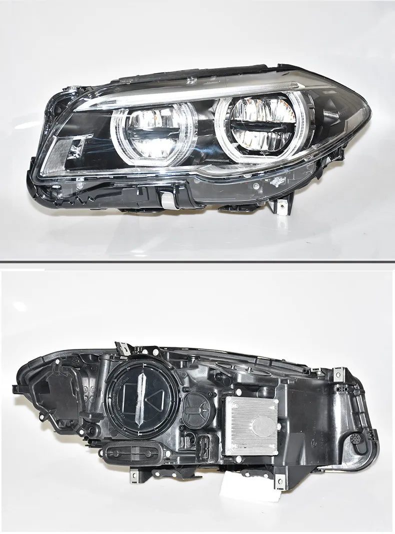 Angel Eyes F10 Headlights Assy for BMW 10-17 F10/F18 Headlights Upgraded to 5 Series Angel Eyes LED Daily Running Lights