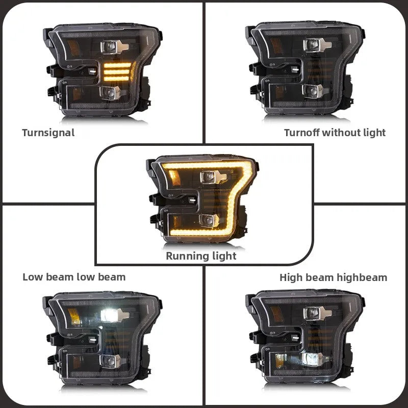 VLAND LED Headlights for Ford F-150 – Start-Up Animation, Dynamic DRL &amp; Sequential Turn Signals