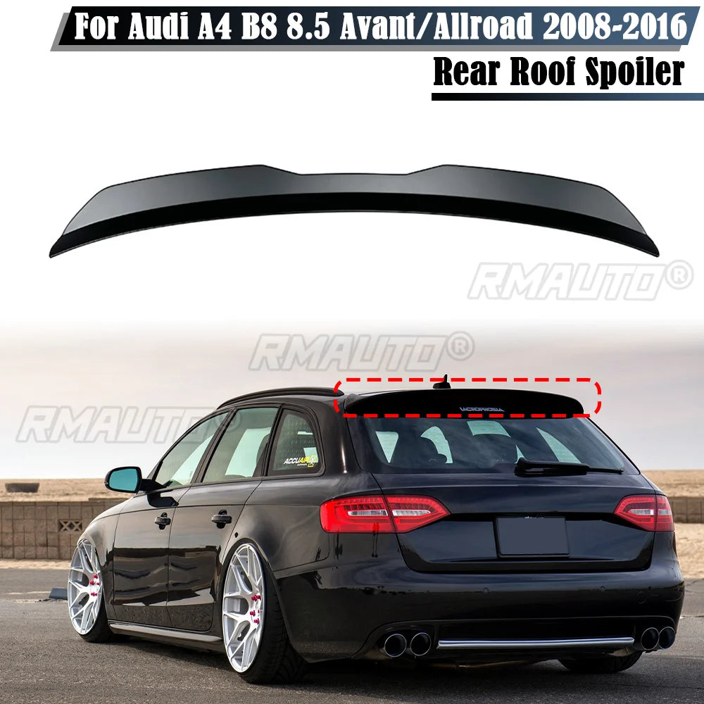 Rear Roof Spoiler for Audi A4 B8 / B8.5 Avant &amp; Allroad (2008–2016) – ABS Trunk Lid Tail Wing