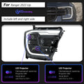 LED Headlight Assembly Upgrade with DRL &amp; Sequential Turn Signal for Ford Ranger Raptor 2022-2024