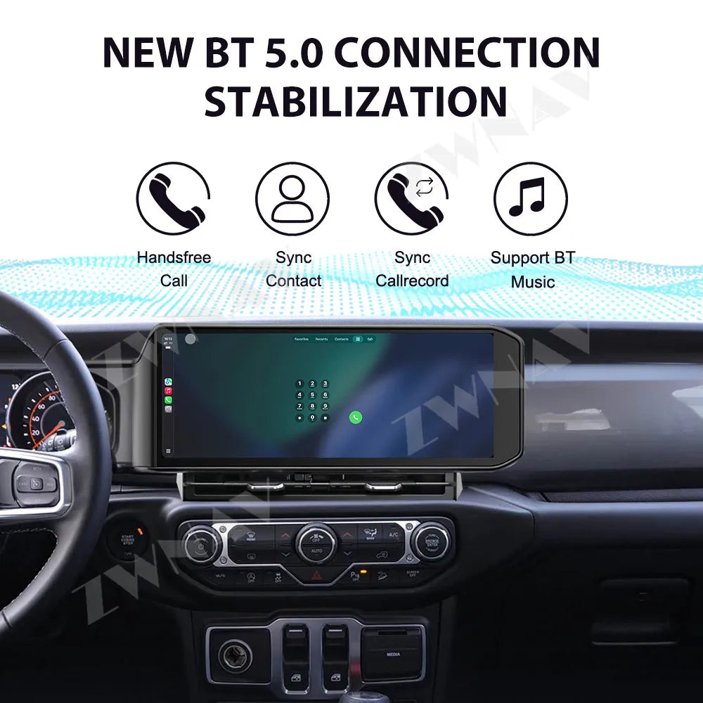ZWNAV 15.0 Screen Stereo for Jeep Wrangler 2018-2022 Android Car Radio Head Unit Auto Digital Meter Cluster Dashboard Carplay