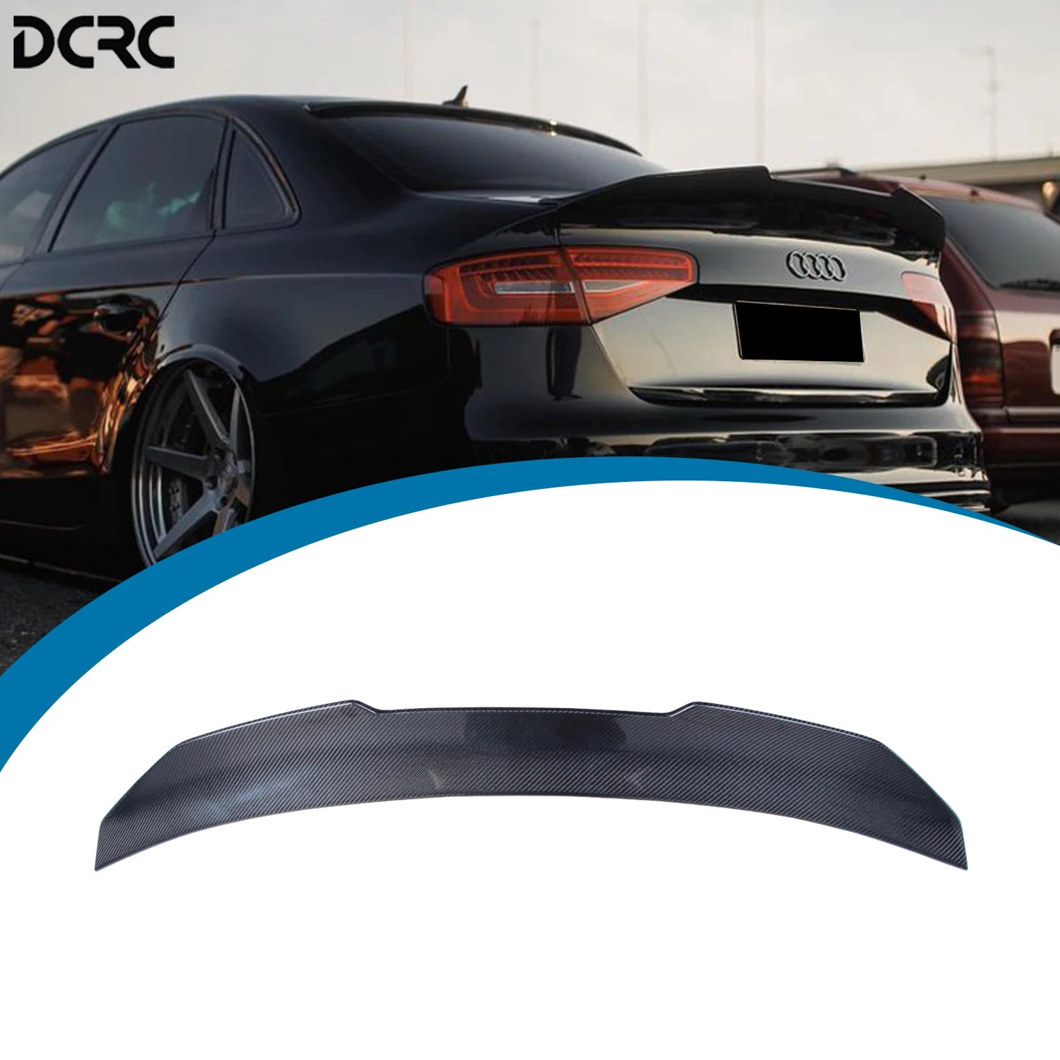 PSM Style Real Carbon Fiber Rear Spoiler for Audi A4 B8.5 (2012–2015)