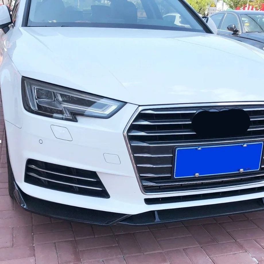 Carbon Fiber Style Front Bumper Lip for Audi A4 / S4 B9 (2017–2019)
