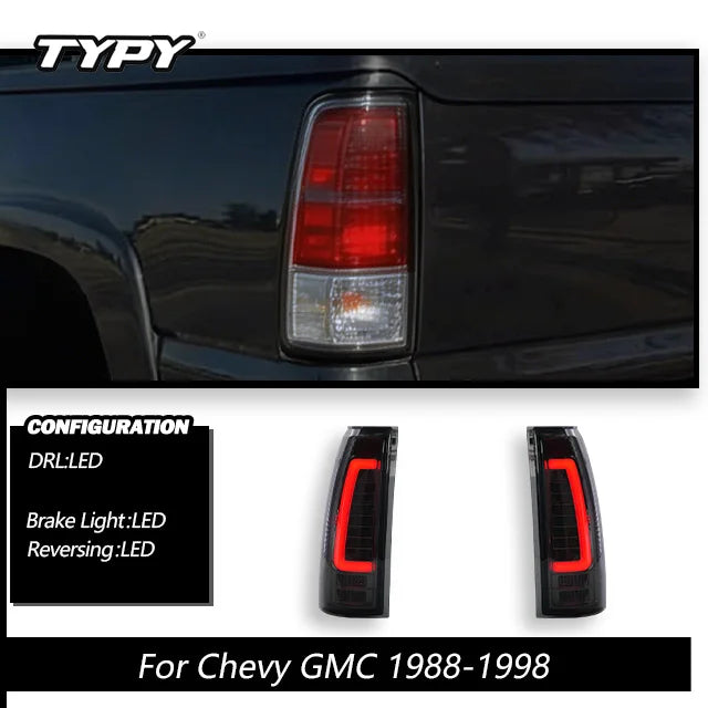 TYPY LED Tail Lights for Chevrolet & GMC Trucks 1988-1998 – Smoke Lens Rear Light Upgrade