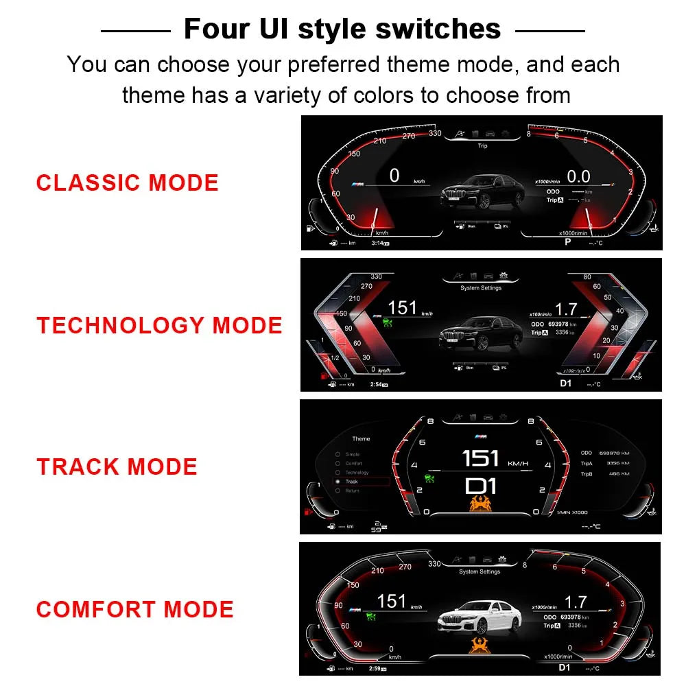 12.3inch Car Cluster Digital Speedometer for Bmw 5 /6/ 7 Series  F10 F11 F18 F06 F13 F01 F02 F03 2009-2017 Dasbboard Part