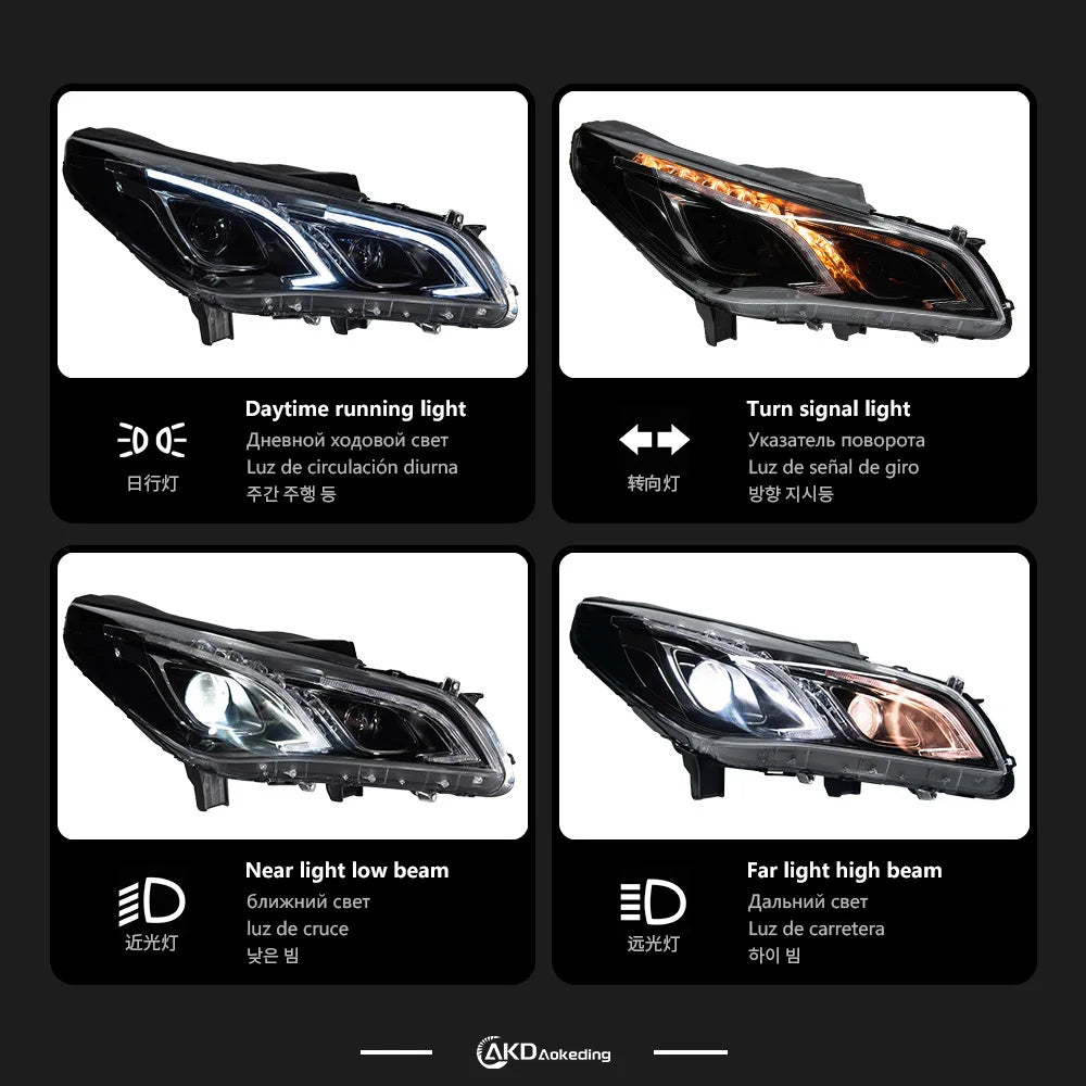 2016-2017 Sonata 9 LED Headlight Assembly with Daytime Running Lights & Turn Signals Standard