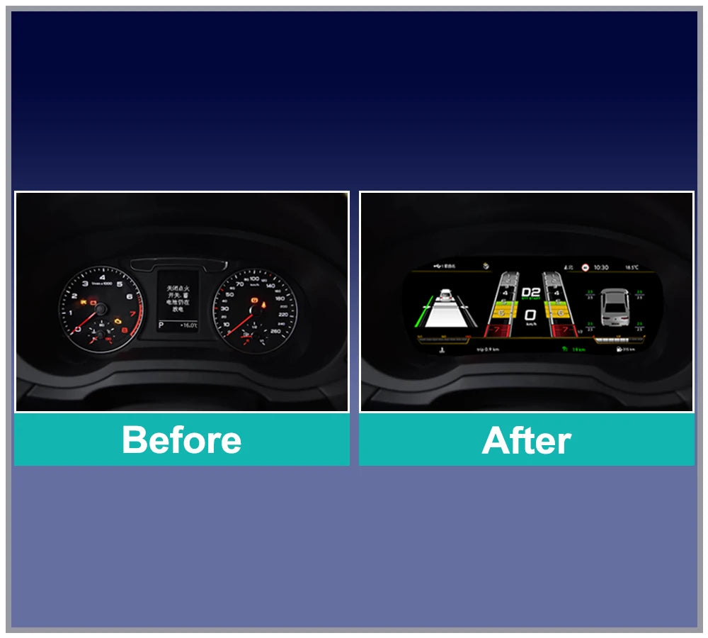 12.3" Digital LCD Instrument Cluster for Audi Q3 (2013–2017) | Plug &amp; Play Virtual Cockpit Upgrade