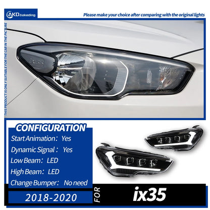 LED Projector Headlights for Hyundai IX35 / Tucson – Dynamic Turn Signals & Premium DRL Upgrade